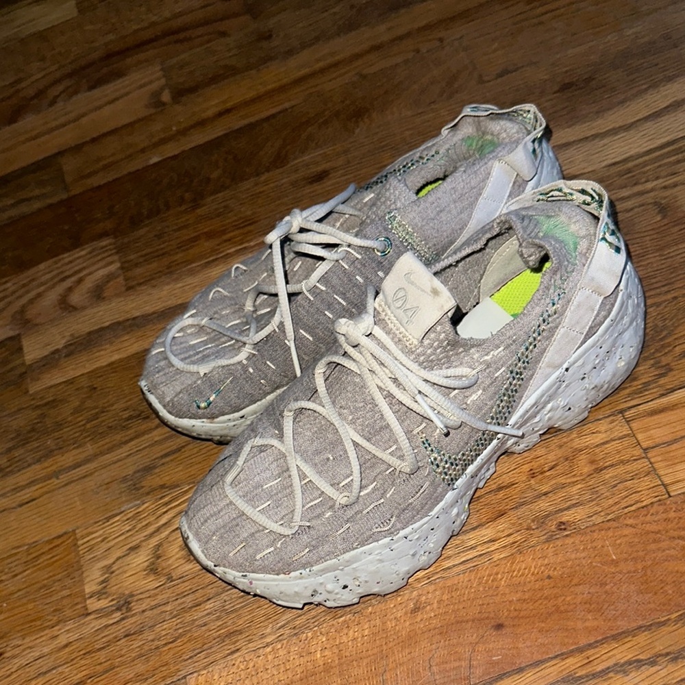 Gray and White Textured Sneakers